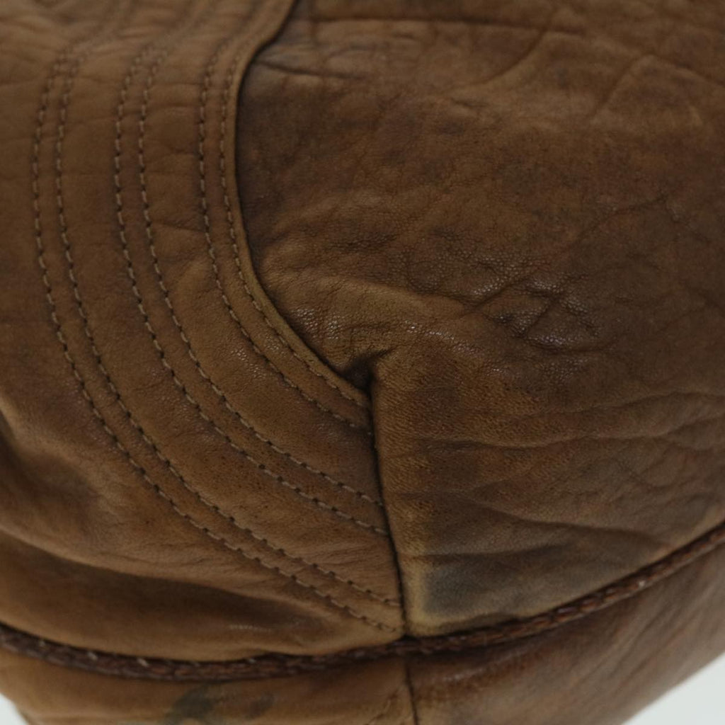 FENDI Spy Hand Bag Leather Brown yb290
