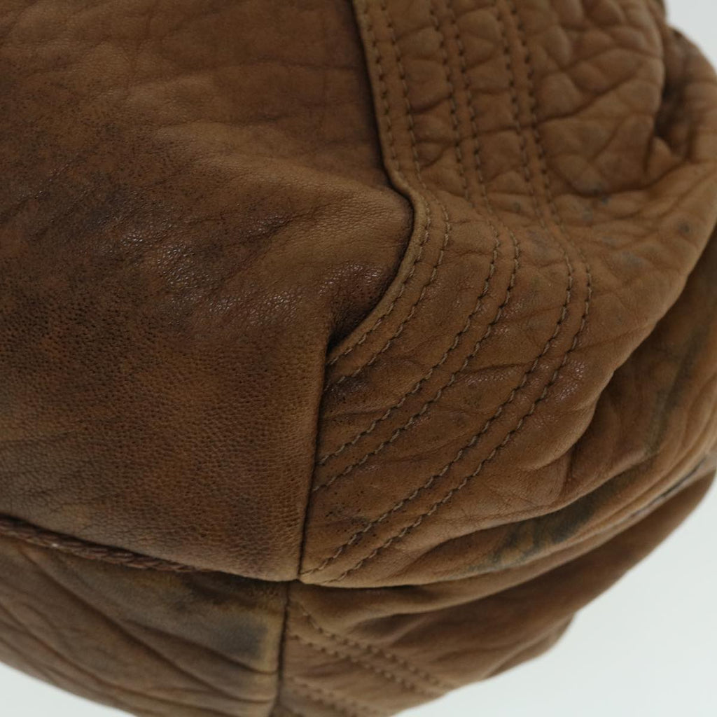 FENDI Spy Hand Bag Leather Brown yb290