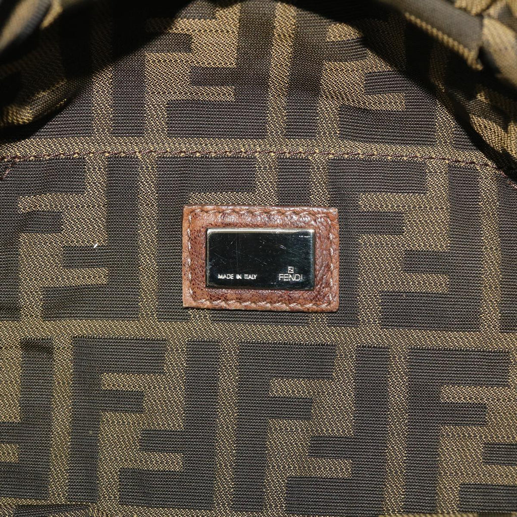 FENDI Spy Hand Bag Leather Brown yb290