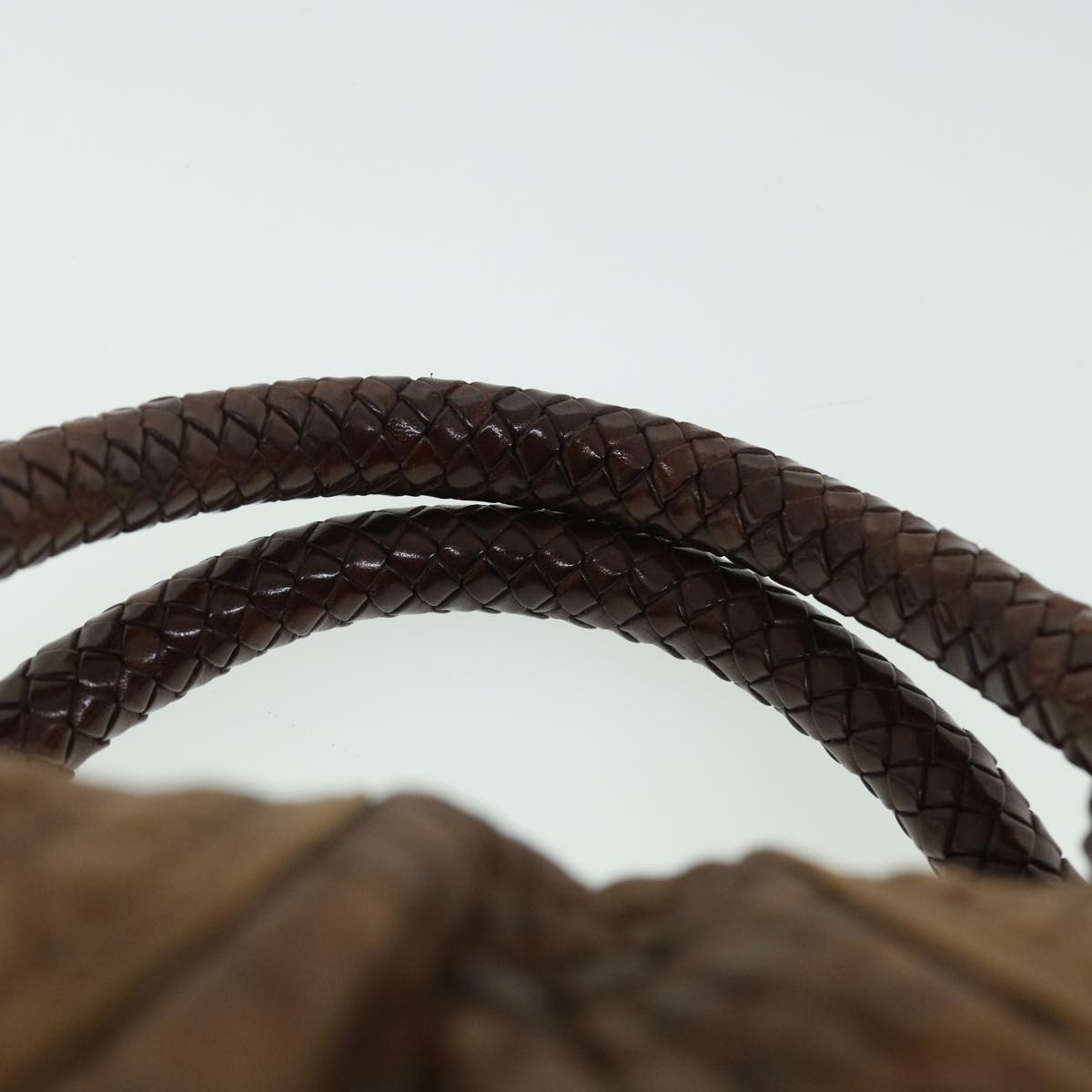 FENDI Spy Hand Bag Leather Brown yb290