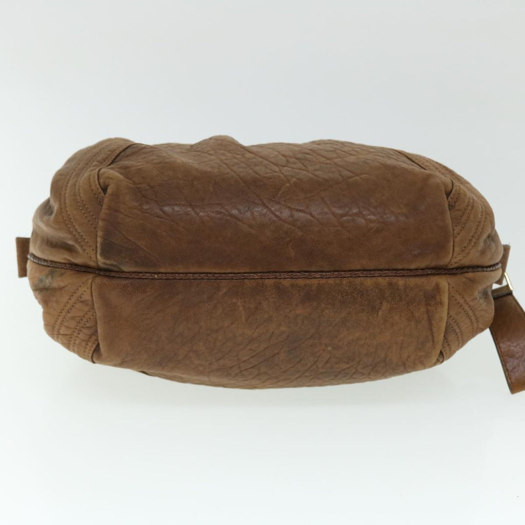 FENDI Spy Hand Bag Leather Brown yb290