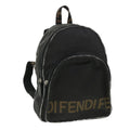 FENDI Backpack Nylon Black Brown yb325