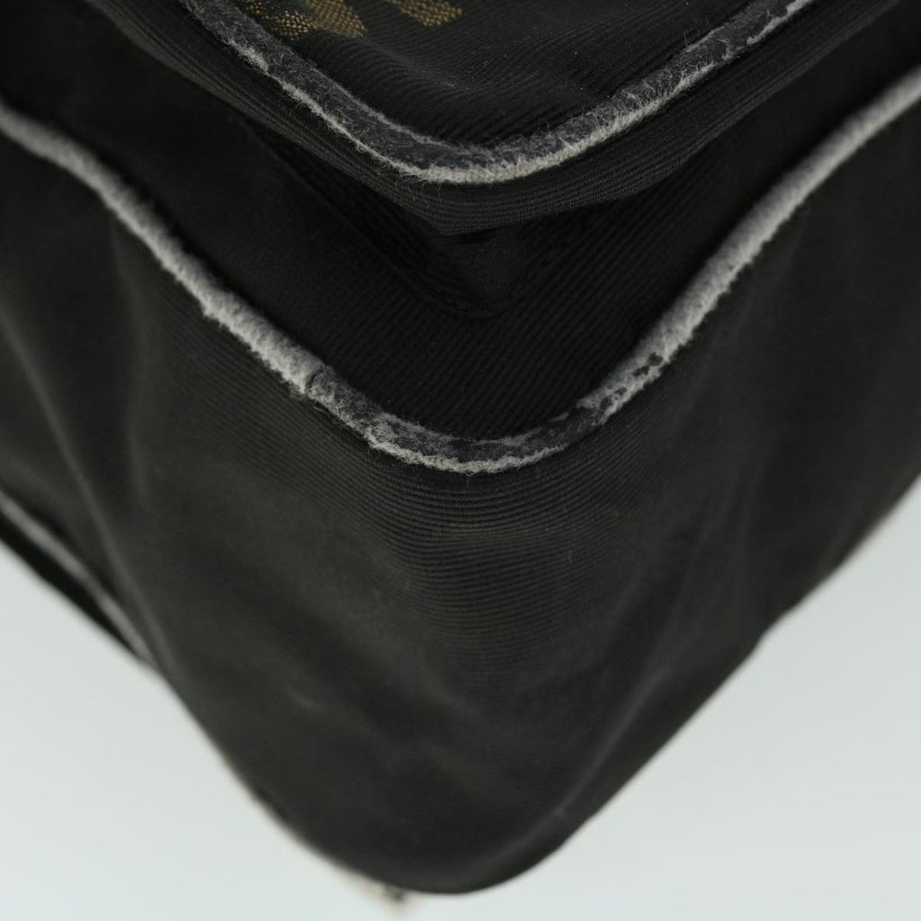 FENDI Backpack Nylon Black Brown yb325