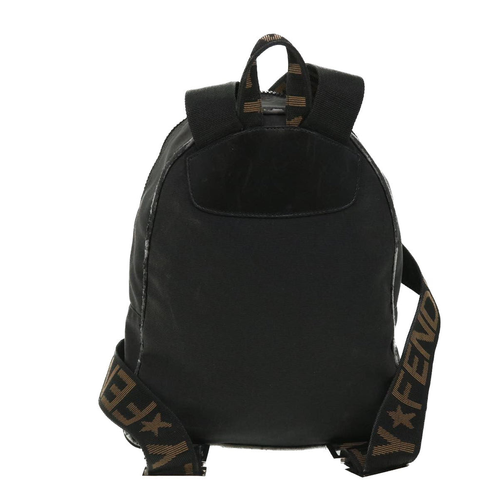 FENDI Backpack Nylon Black Brown yb325