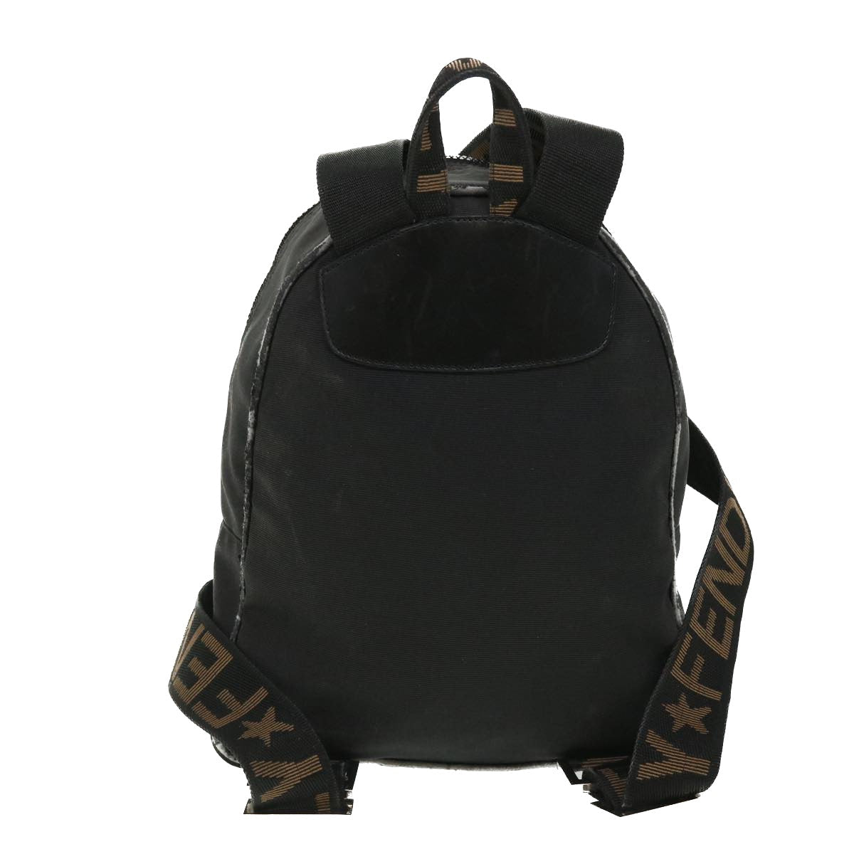 FENDI Backpack Nylon Black Brown yb325