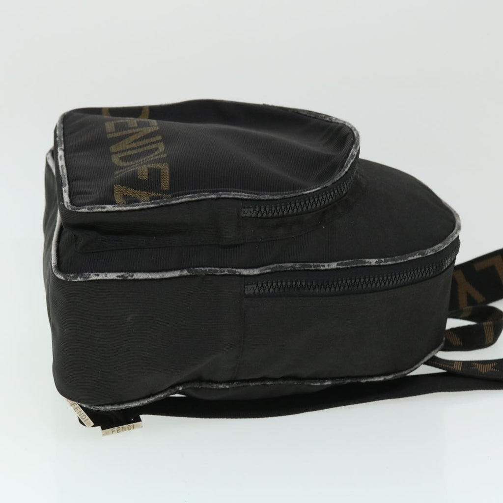 FENDI Backpack Nylon Black Brown yb325