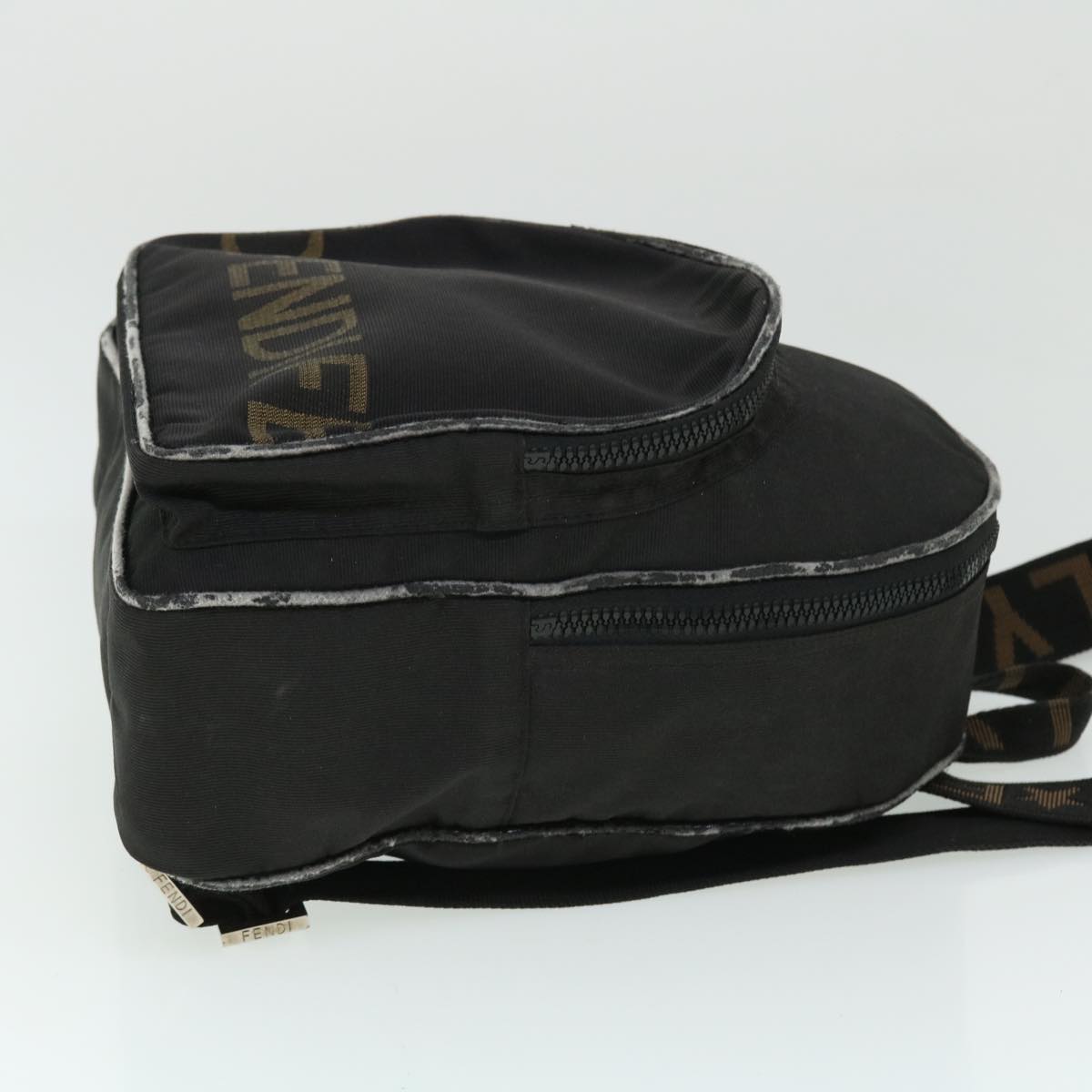 FENDI Backpack Nylon Black Brown yb325