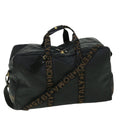 FENDI Boston Bag Nylon 2way Black Brown yb328