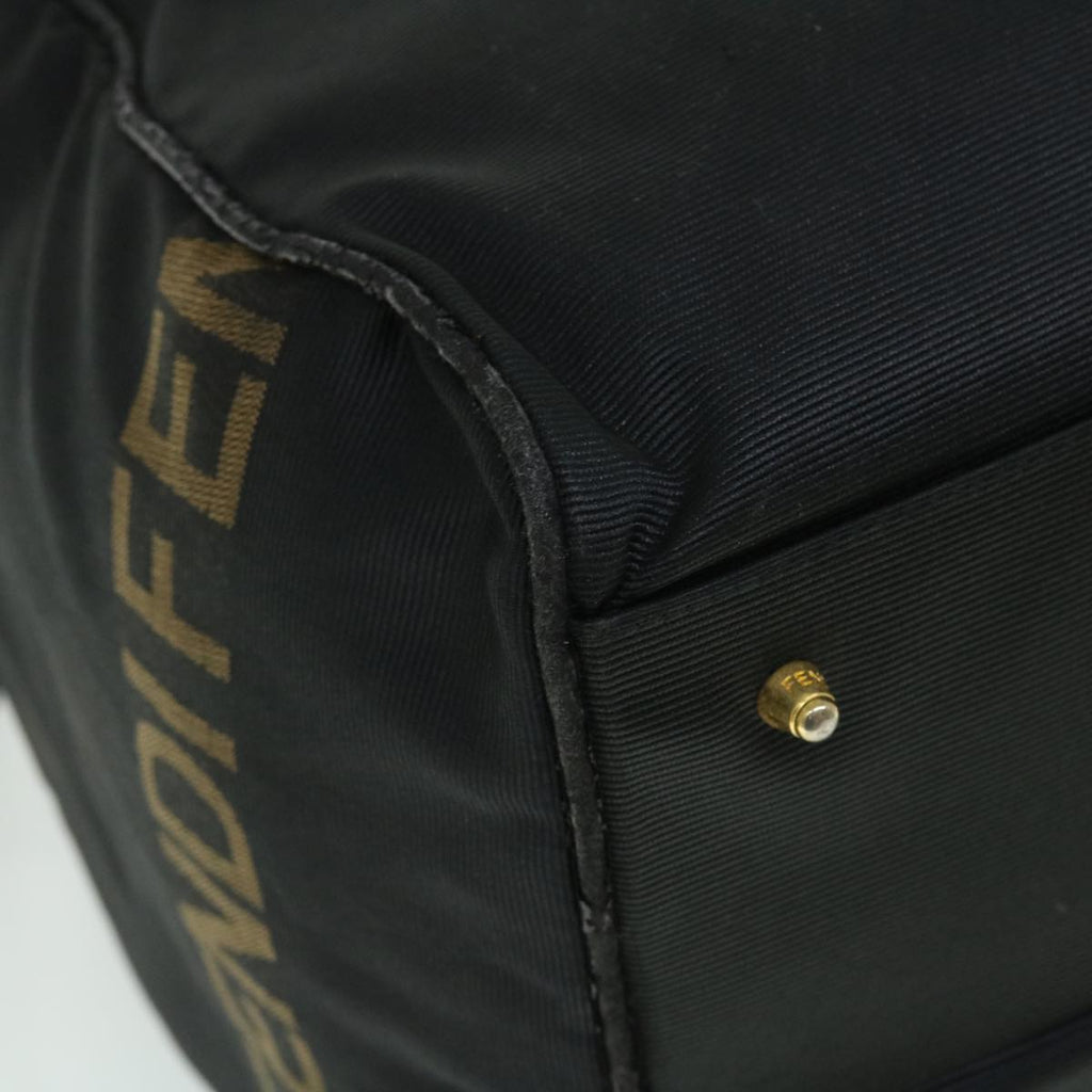 FENDI Boston Bag Nylon 2way Black Brown yb328