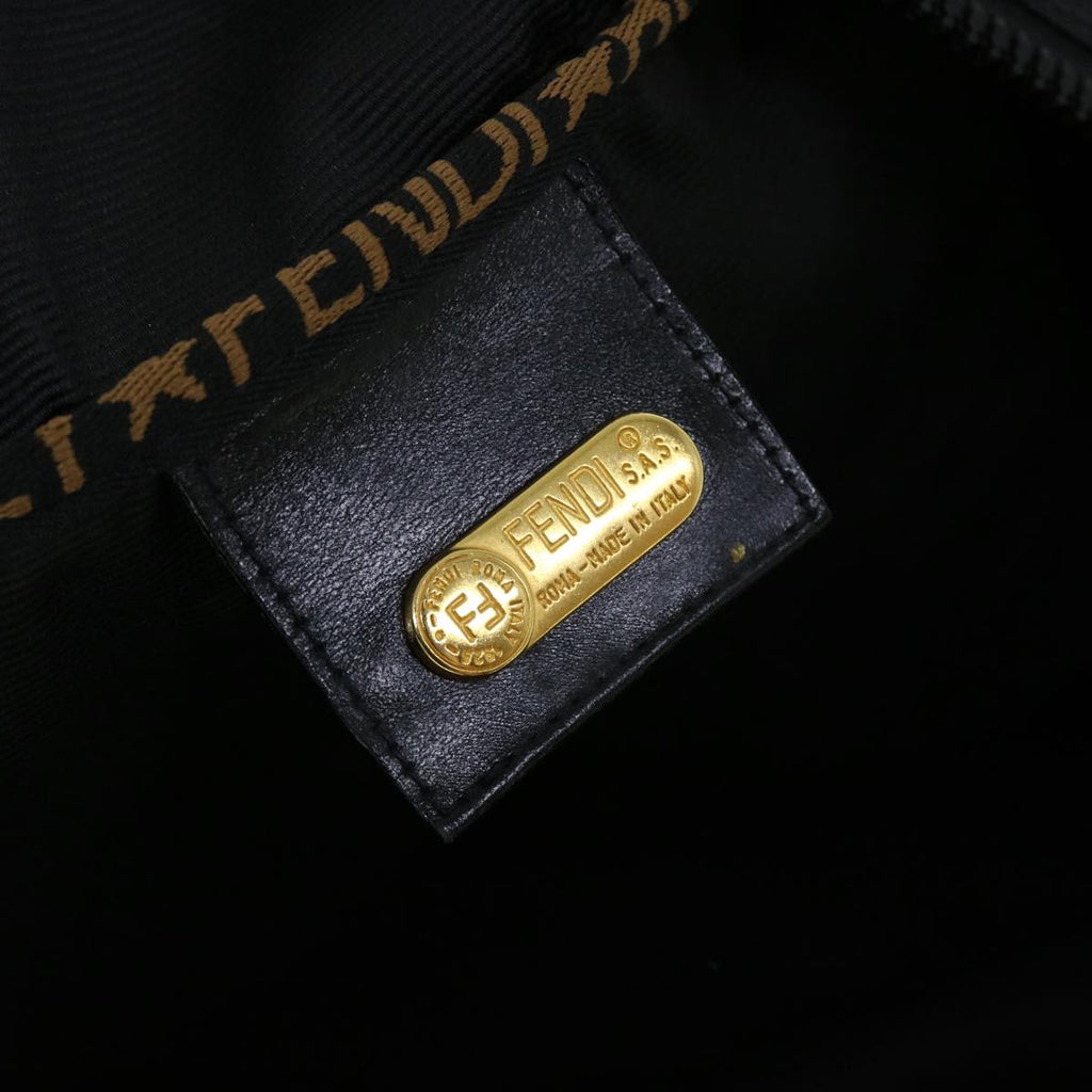 FENDI Boston Bag Nylon 2way Black Brown yb328