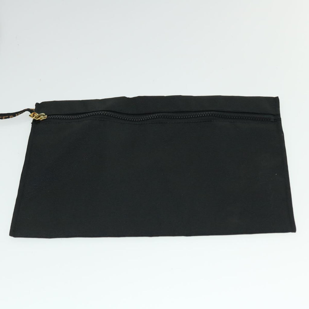 FENDI Boston Bag Nylon 2way Black Brown yb328