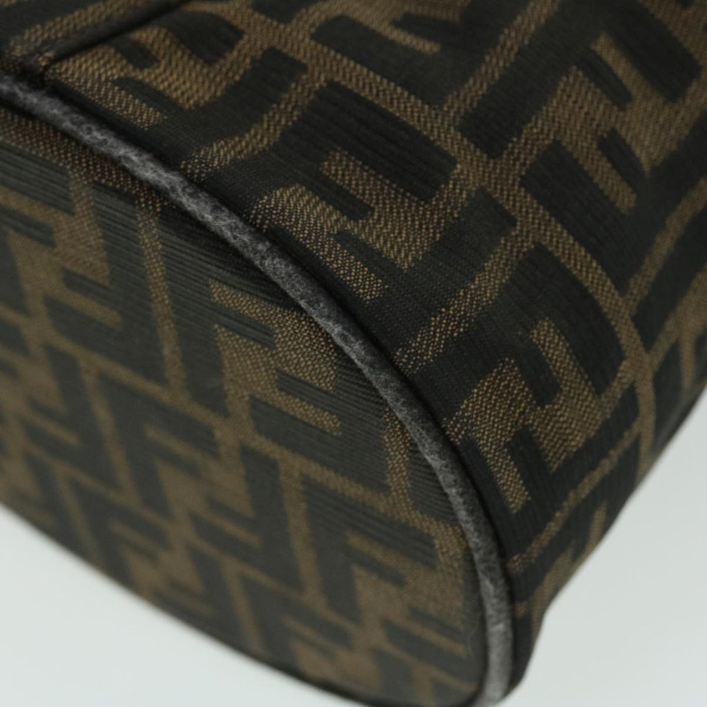 FENDI Zucca Canvas Vanity Cosmetic Pouch Nylon Brown Black yb336
