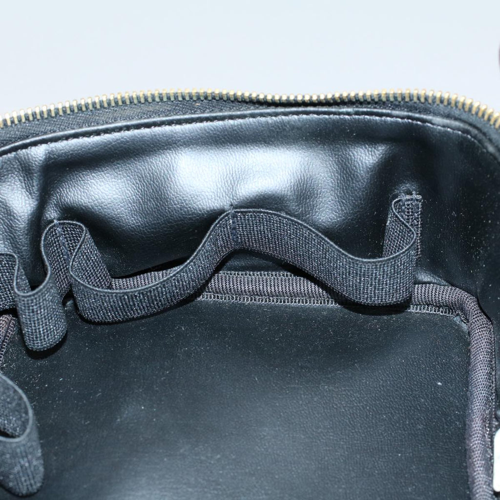 CHANEL Vanity Cosmetic Pouch Patent leather Black CC yb378