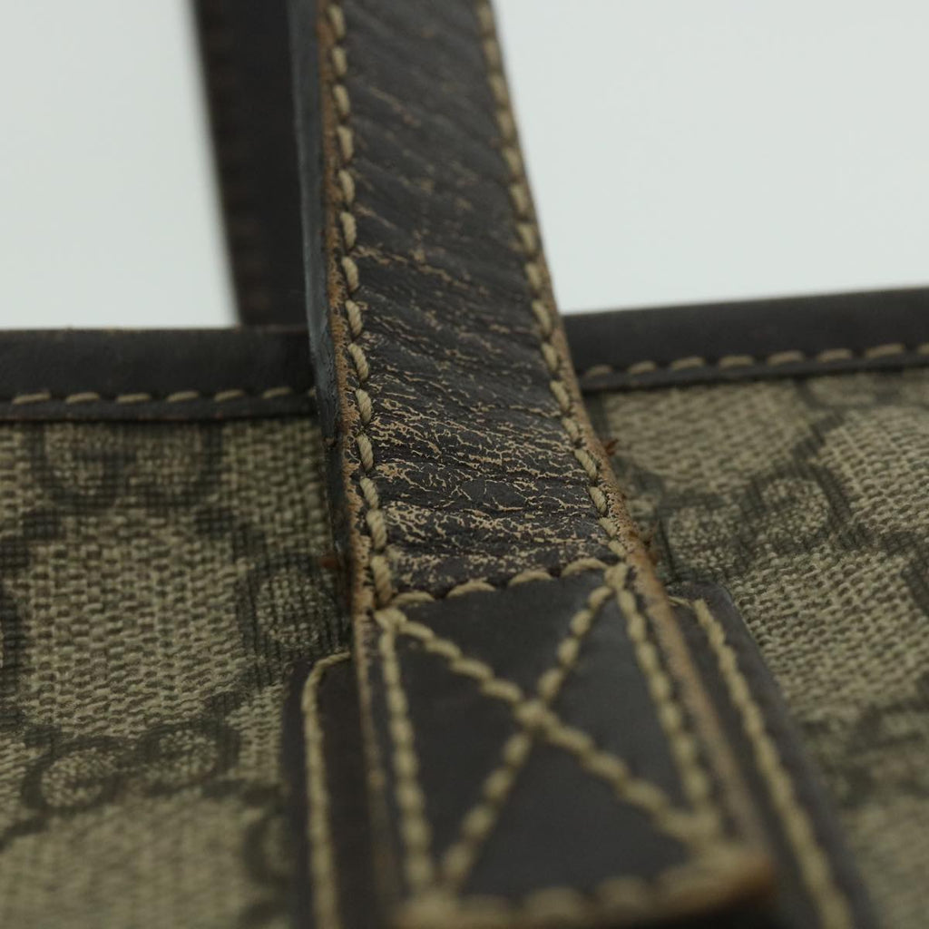 GUCCI GG Supreme Tote Bag PVC Leather Beige 211137 yb390