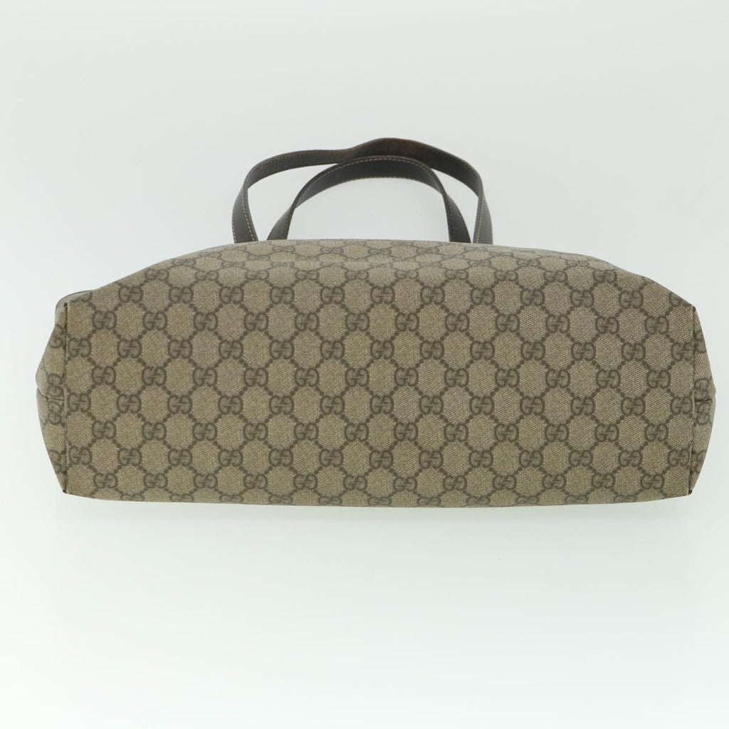 GUCCI GG Supreme Tote Bag PVC Leather Beige 211137 yb390