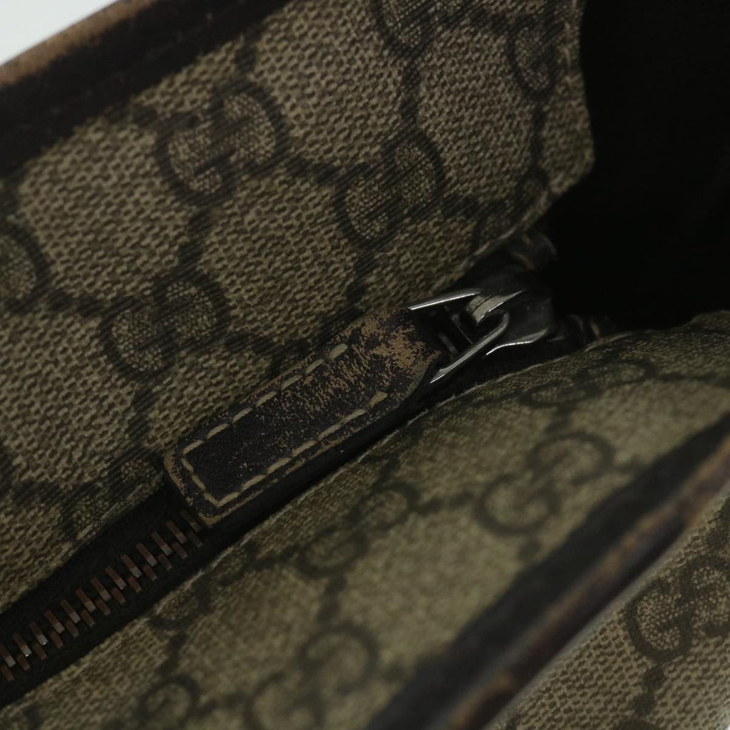 GUCCI GG Supreme Tote Bag PVC Leather Beige 211137 yb390
