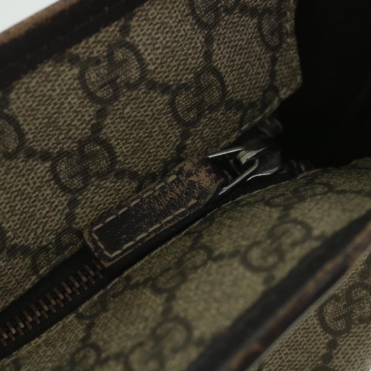GUCCI GG Supreme Tote Bag PVC Leather Beige 211137 yb390