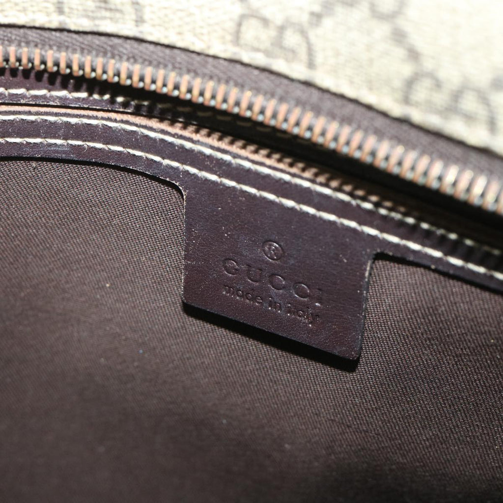 GUCCI GG Supreme Tote Bag PVC Leather Beige 211137 yb390
