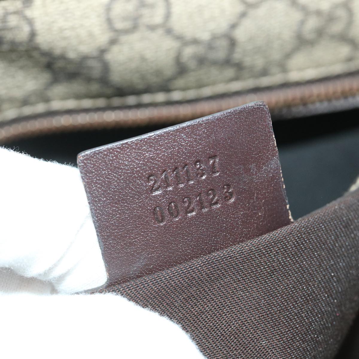 GUCCI GG Supreme Tote Bag PVC Leather Beige 211137 yb390