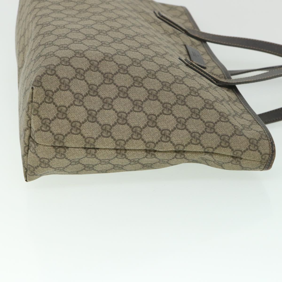 GUCCI GG Supreme Tote Bag PVC Leather Beige 211137 yb390
