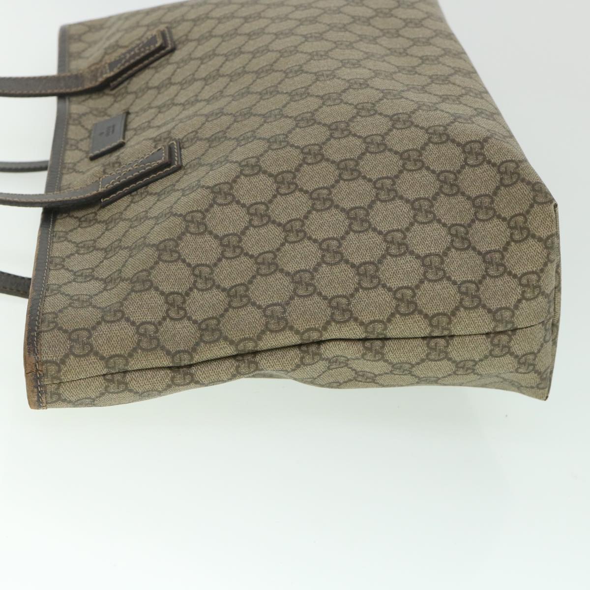 GUCCI GG Supreme Tote Bag PVC Leather Beige 211137 yb390