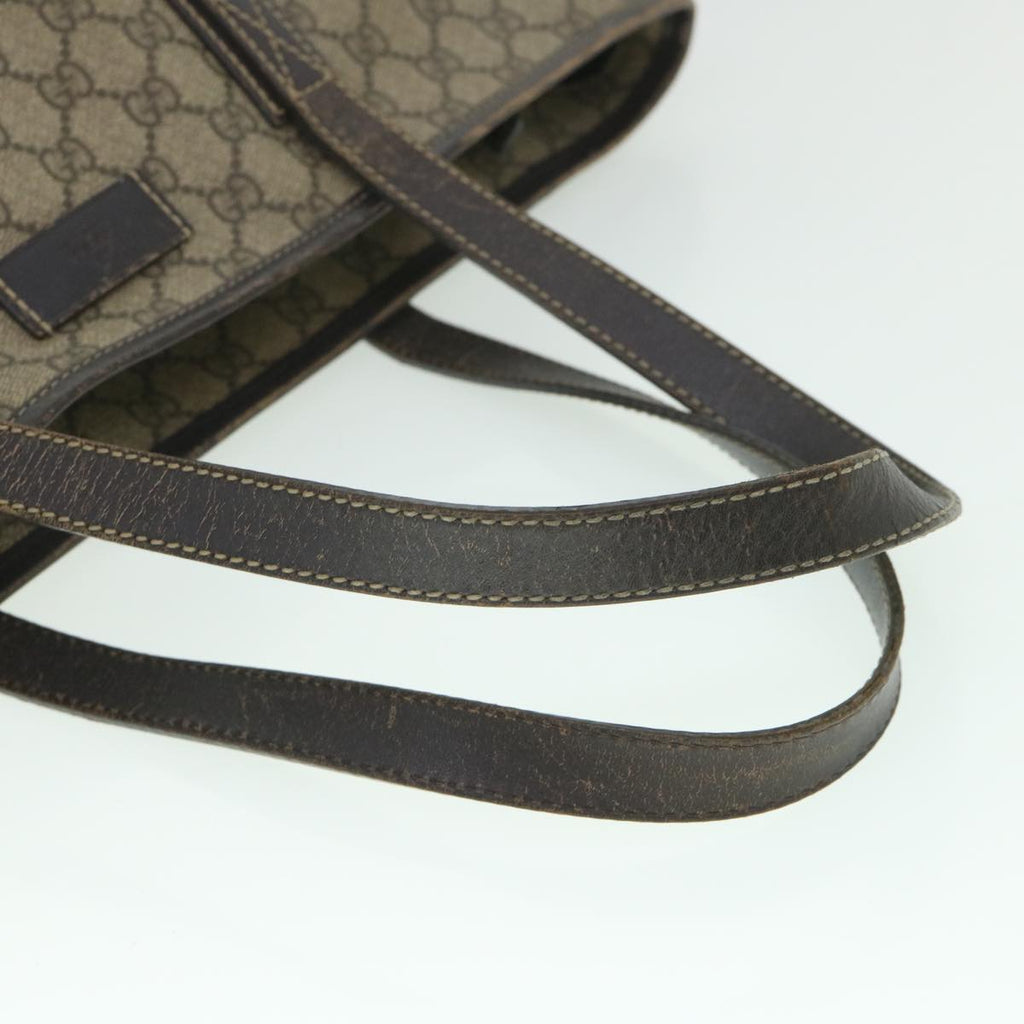 GUCCI GG Supreme Tote Bag PVC Leather Beige 211137 yb390