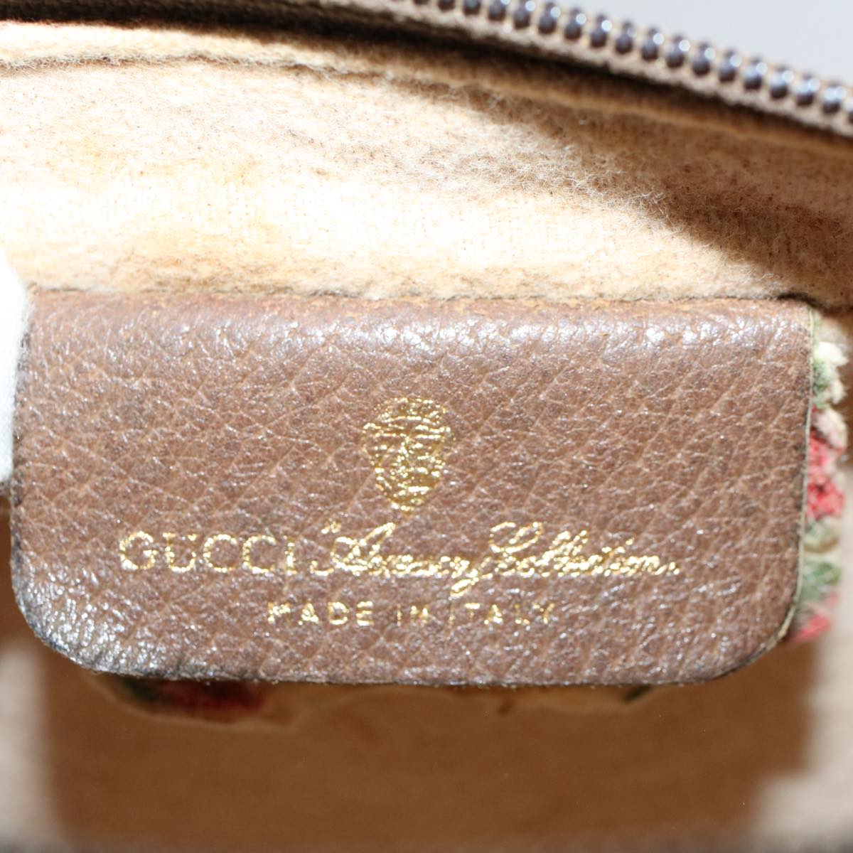 GUCCI GG Supreme Web Sherry Line Clutch Bag Beige Red Green 89 01 012 yb427