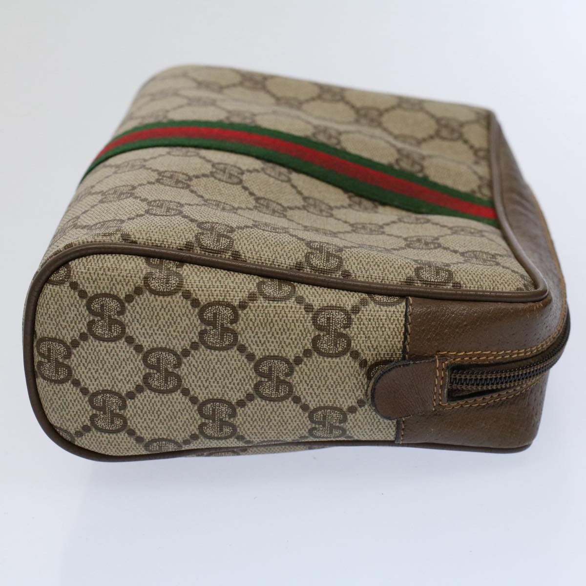 GUCCI GG Supreme Web Sherry Line Clutch Bag Beige Red Green 89 01 012 yb427