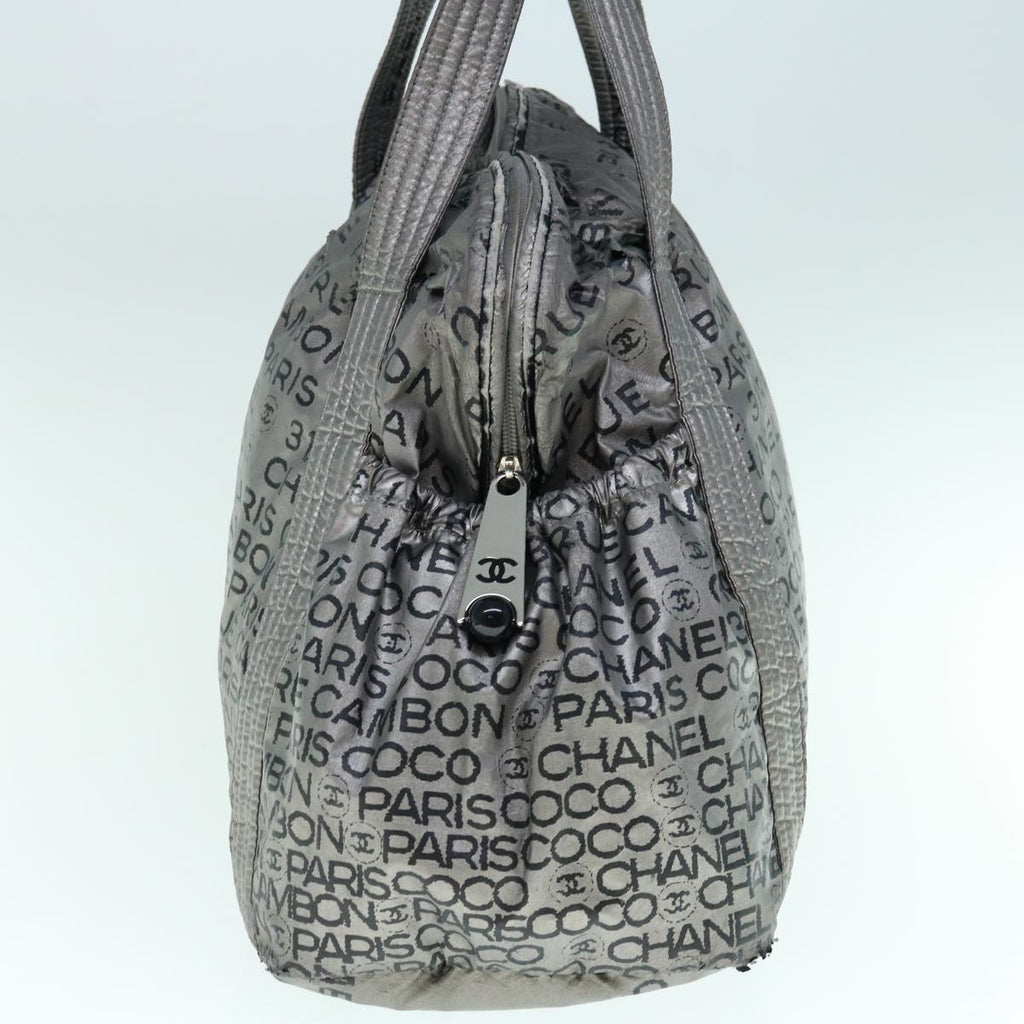 CHANEL Unlimited Shoulder Bag Nylon Silver CC yb486