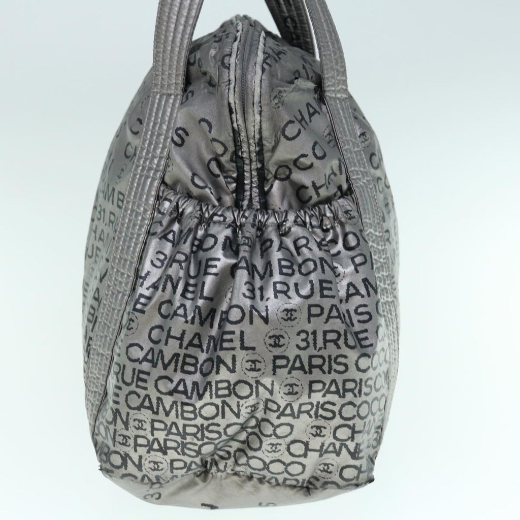 CHANEL Unlimited Shoulder Bag Nylon Silver CC yb486