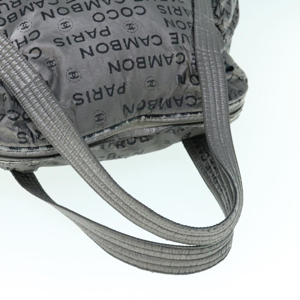 CHANEL Unlimited Shoulder Bag Nylon Silver CC yb486