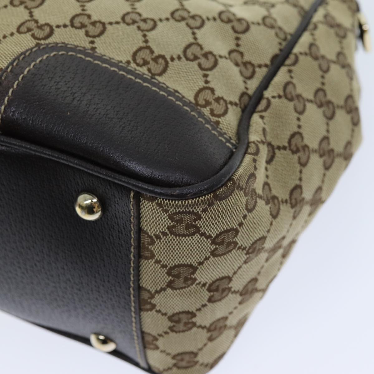 GUCCI GG Canvas Princess Web Sherry Line Tote Bag Beige Red 177052 yb572