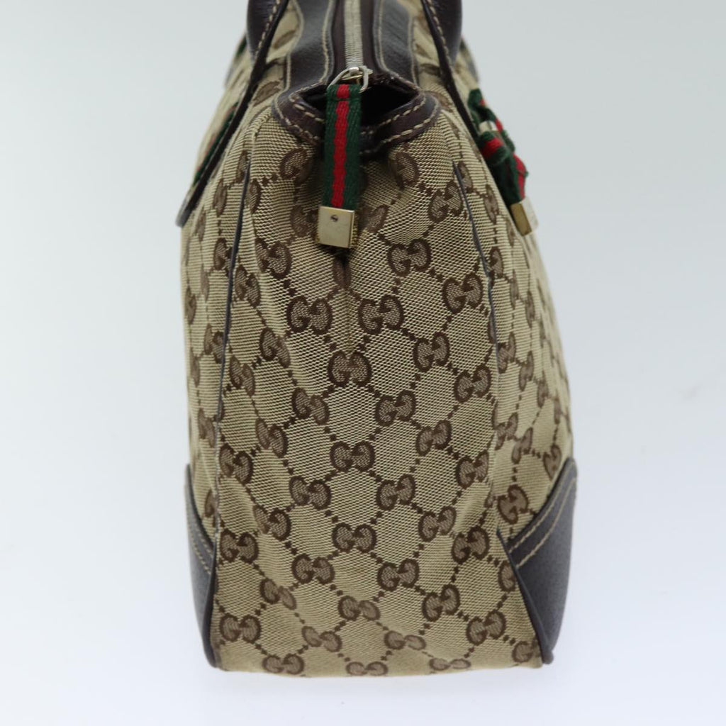 GUCCI GG Canvas Princess Web Sherry Line Tote Bag Beige Red 177052 yb572