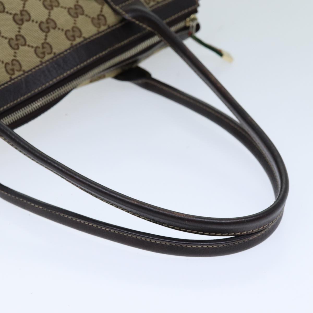 GUCCI GG Canvas Princess Web Sherry Line Tote Bag Beige Red 177052 yb572