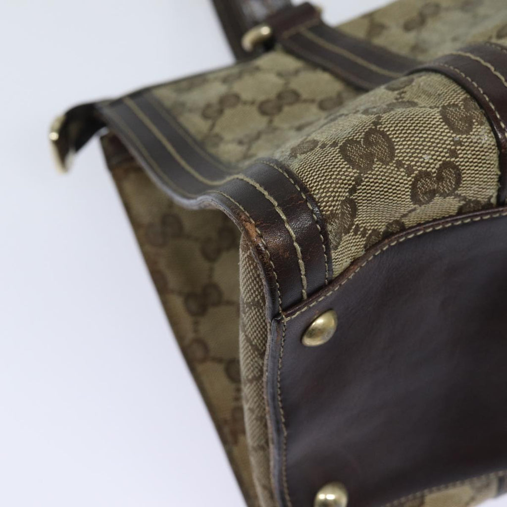 GUCCI GG Crystal Hand Bag PVC Leather Beige Brown 181490 yb591