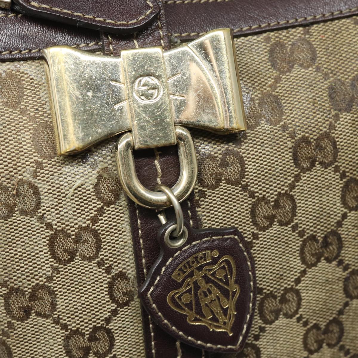 GUCCI GG Crystal Hand Bag PVC Leather Beige Brown 181490 yb591