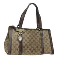 GUCCI GG Crystal Hand Bag PVC Leather Beige Brown 181490 yb591