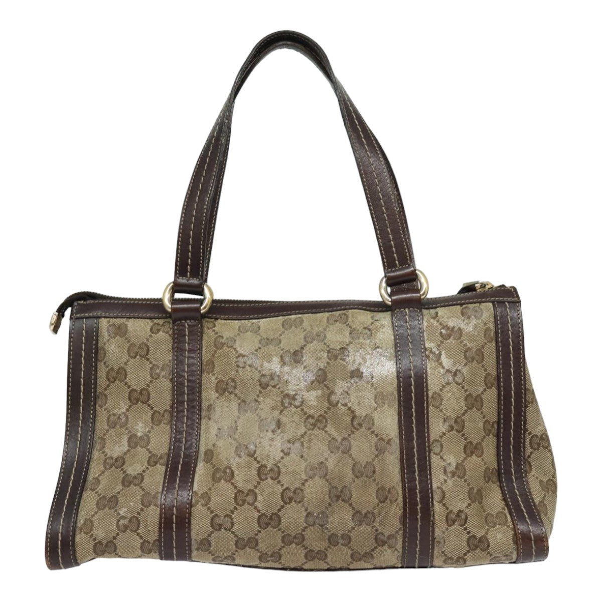 GUCCI GG Crystal Hand Bag PVC Leather Beige Brown 181490 yb591