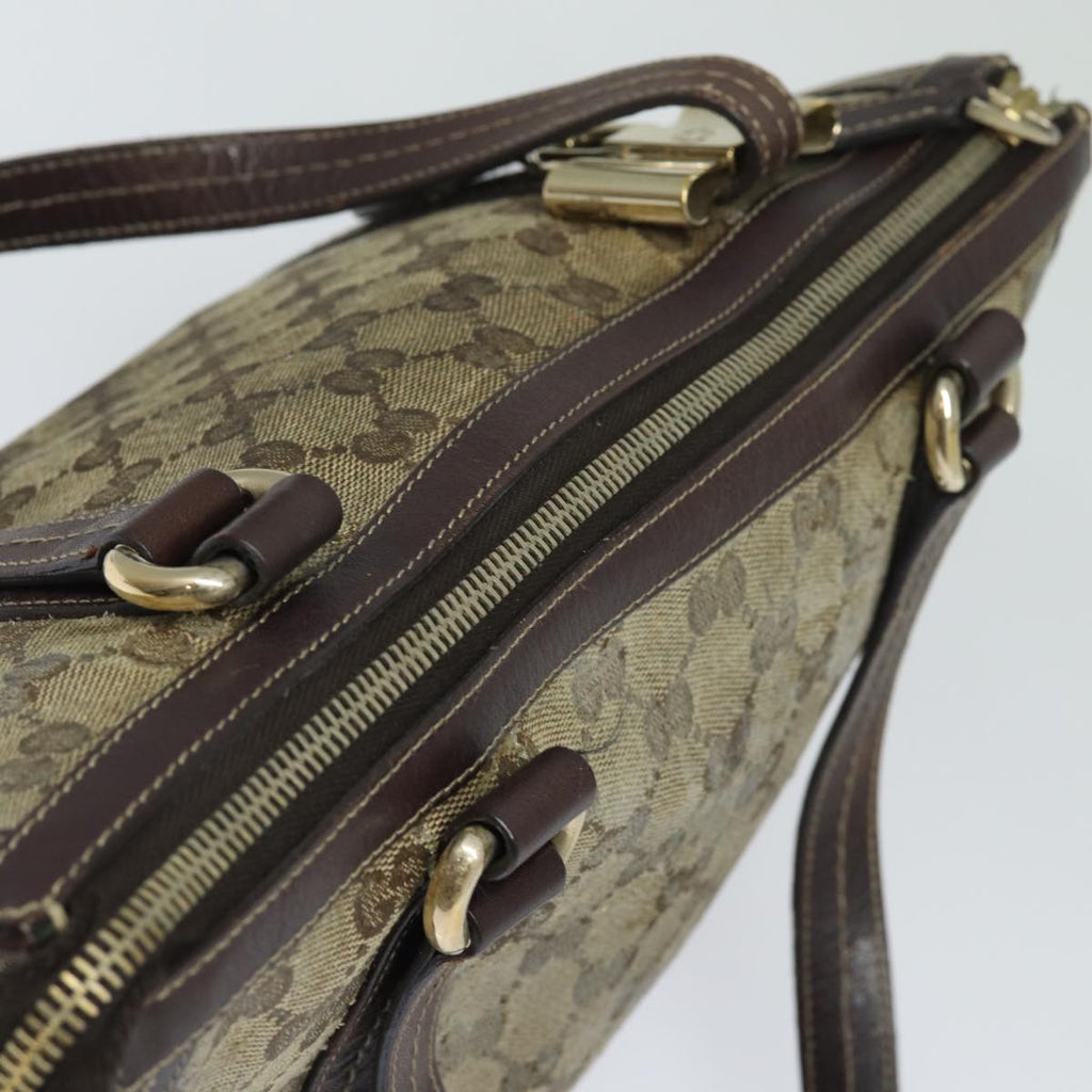 GUCCI GG Crystal Hand Bag PVC Leather Beige Brown 181490 yb591