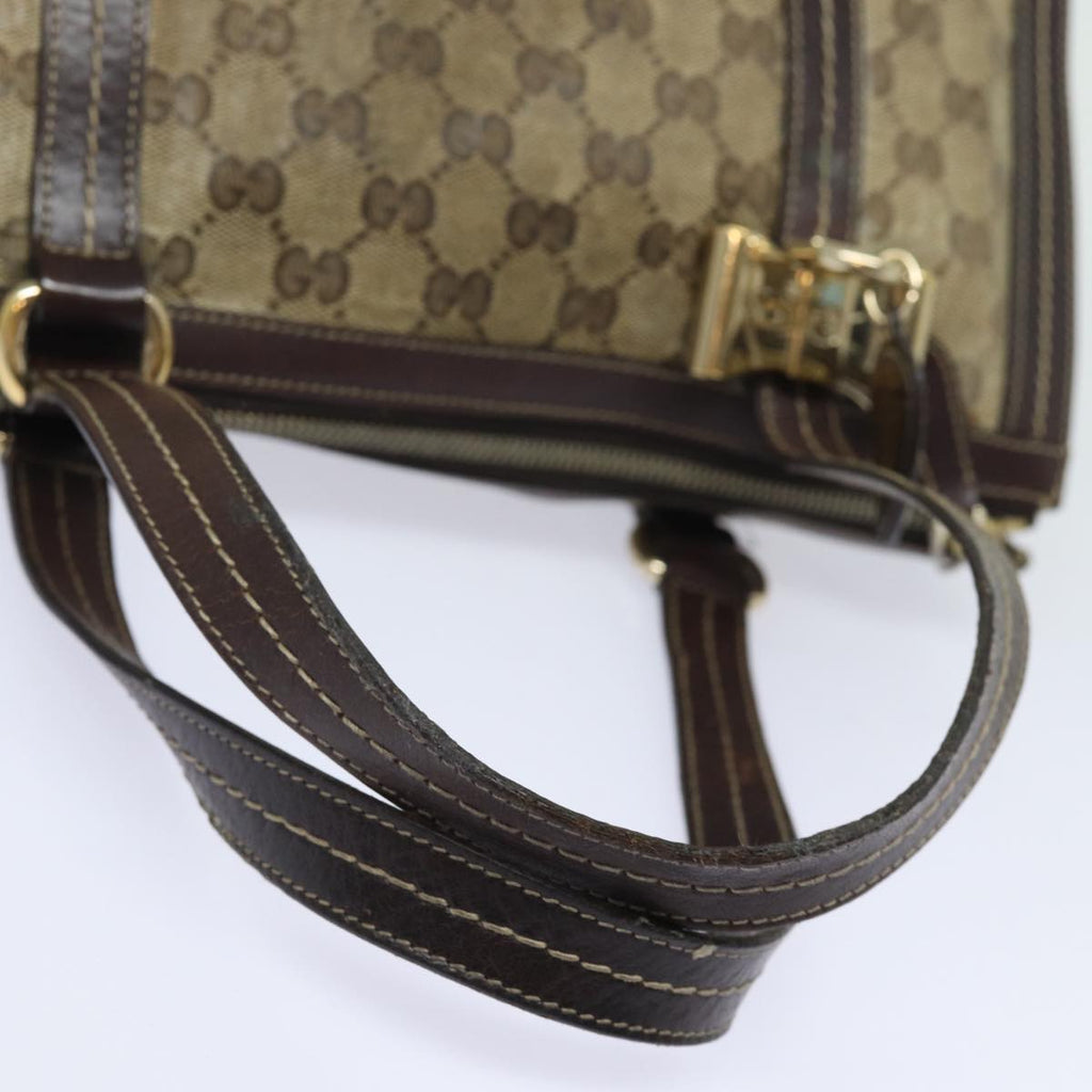 GUCCI GG Crystal Hand Bag PVC Leather Beige Brown 181490 yb591