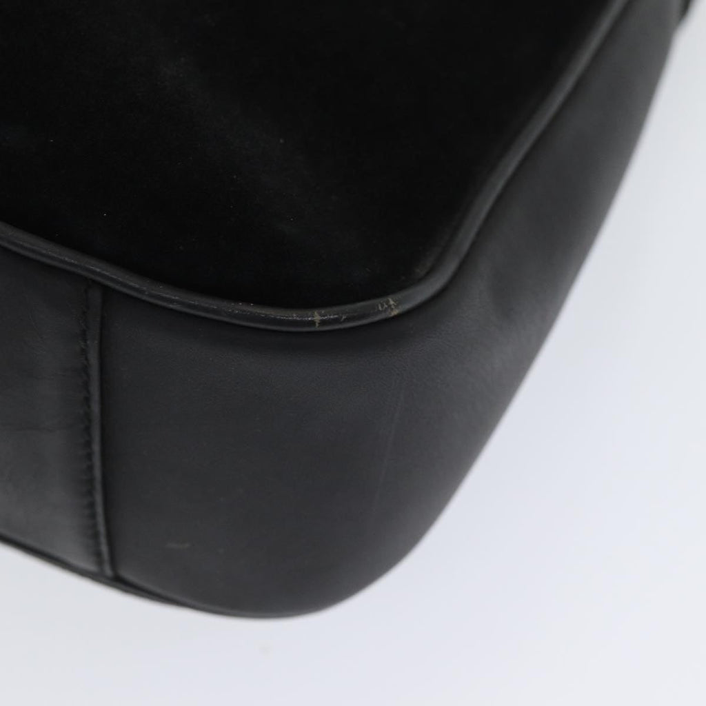 GUCCI Bamboo Hand Bag Suede 2way Black 001 3444 1638 yb601