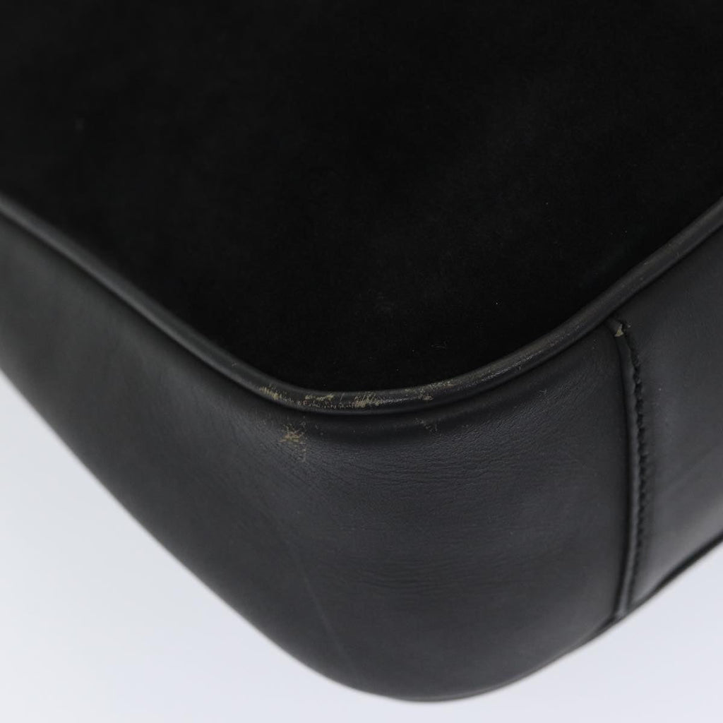 GUCCI Bamboo Hand Bag Suede 2way Black 001 3444 1638 yb601