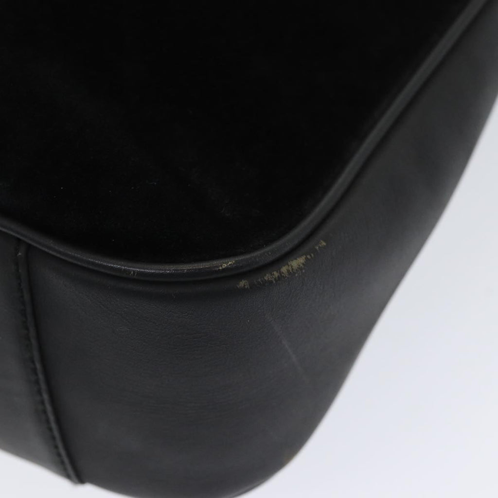GUCCI Bamboo Hand Bag Suede 2way Black 001 3444 1638 yb601