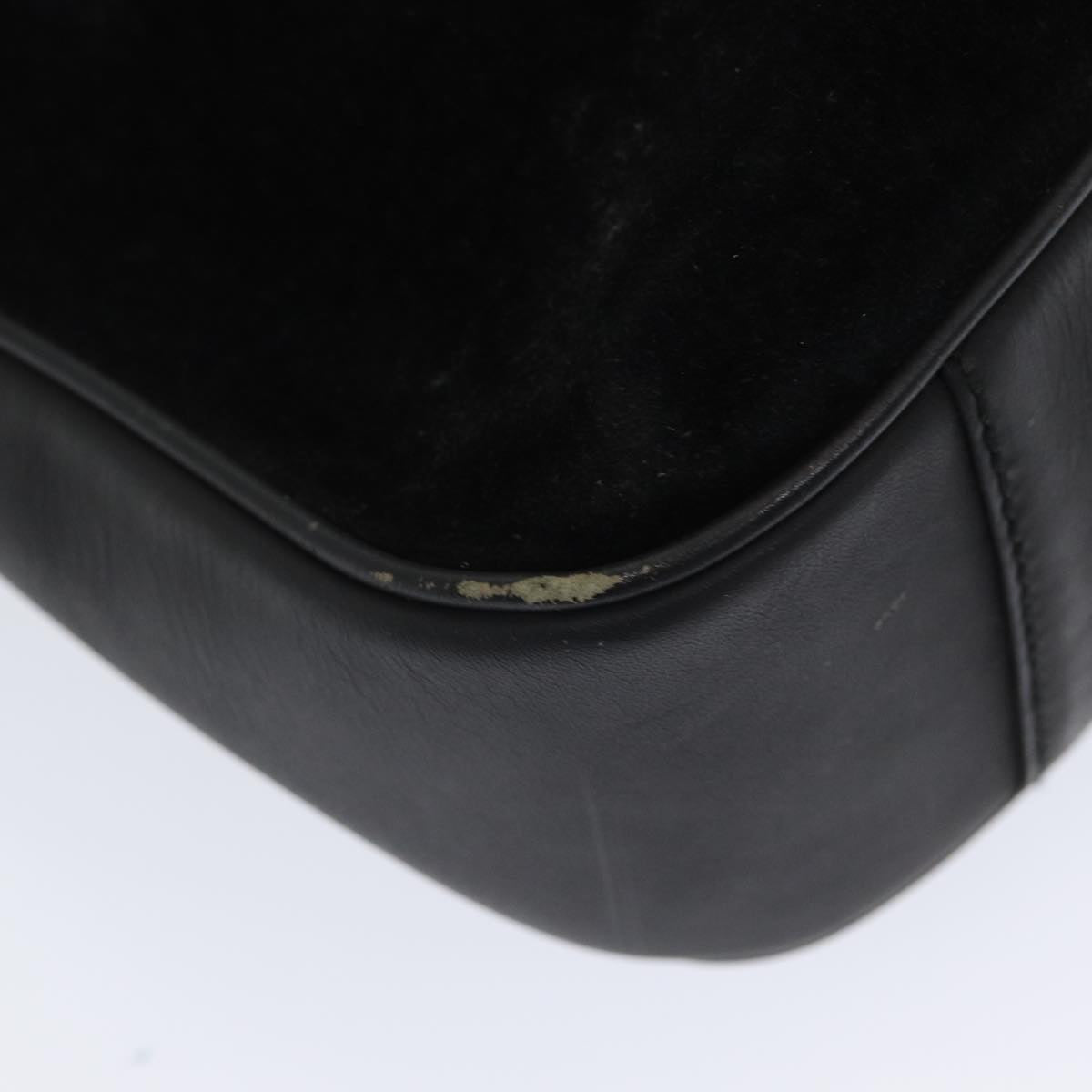 GUCCI Bamboo Hand Bag Suede 2way Black 001 3444 1638 yb601