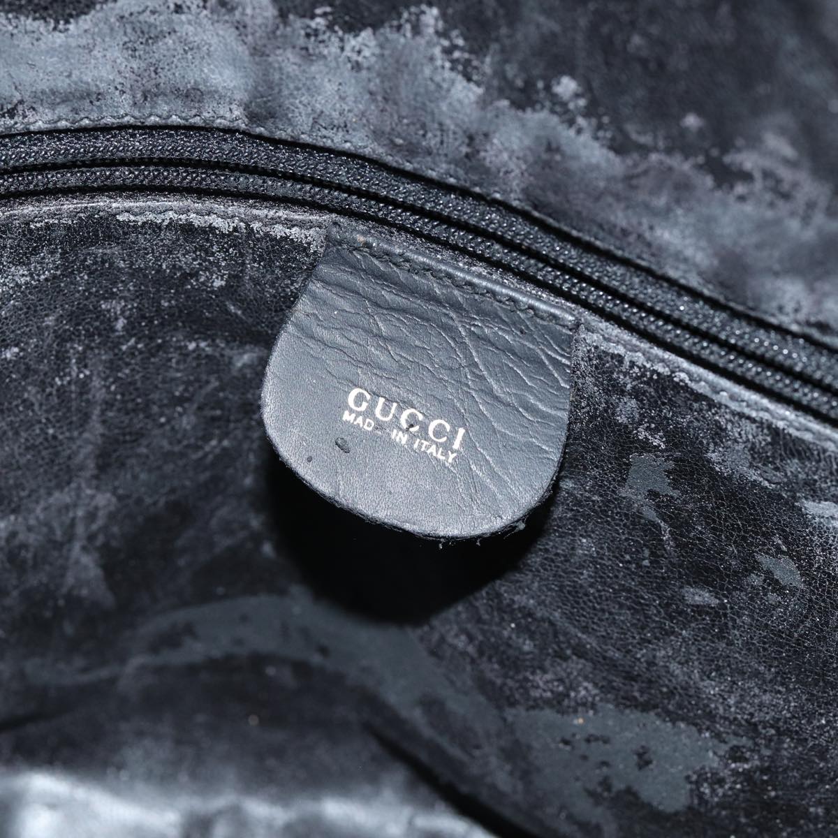 GUCCI Bamboo Hand Bag Suede 2way Black 001 3444 1638 yb601