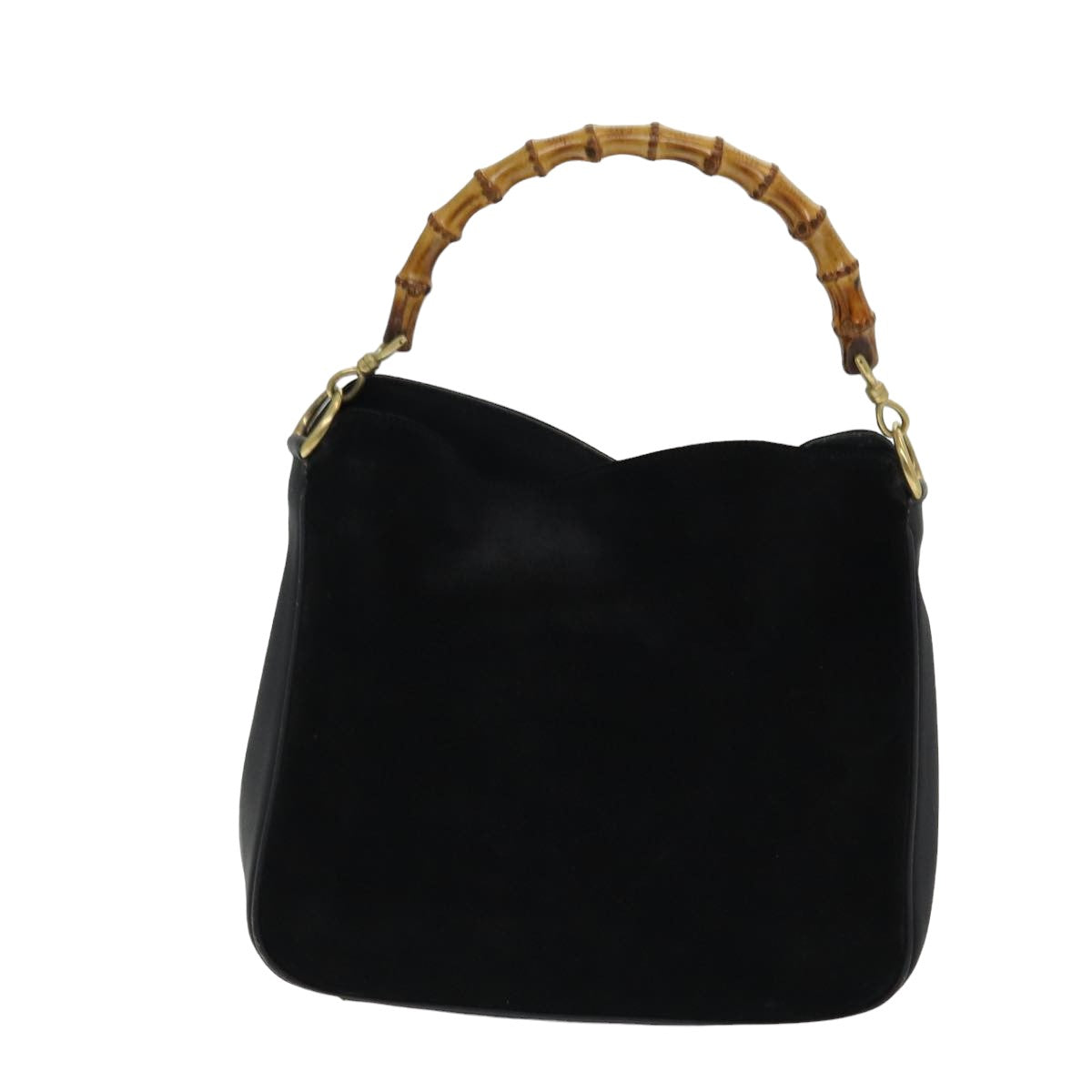 GUCCI Bamboo Hand Bag Suede 2way Black 001 3444 1638 yb601
