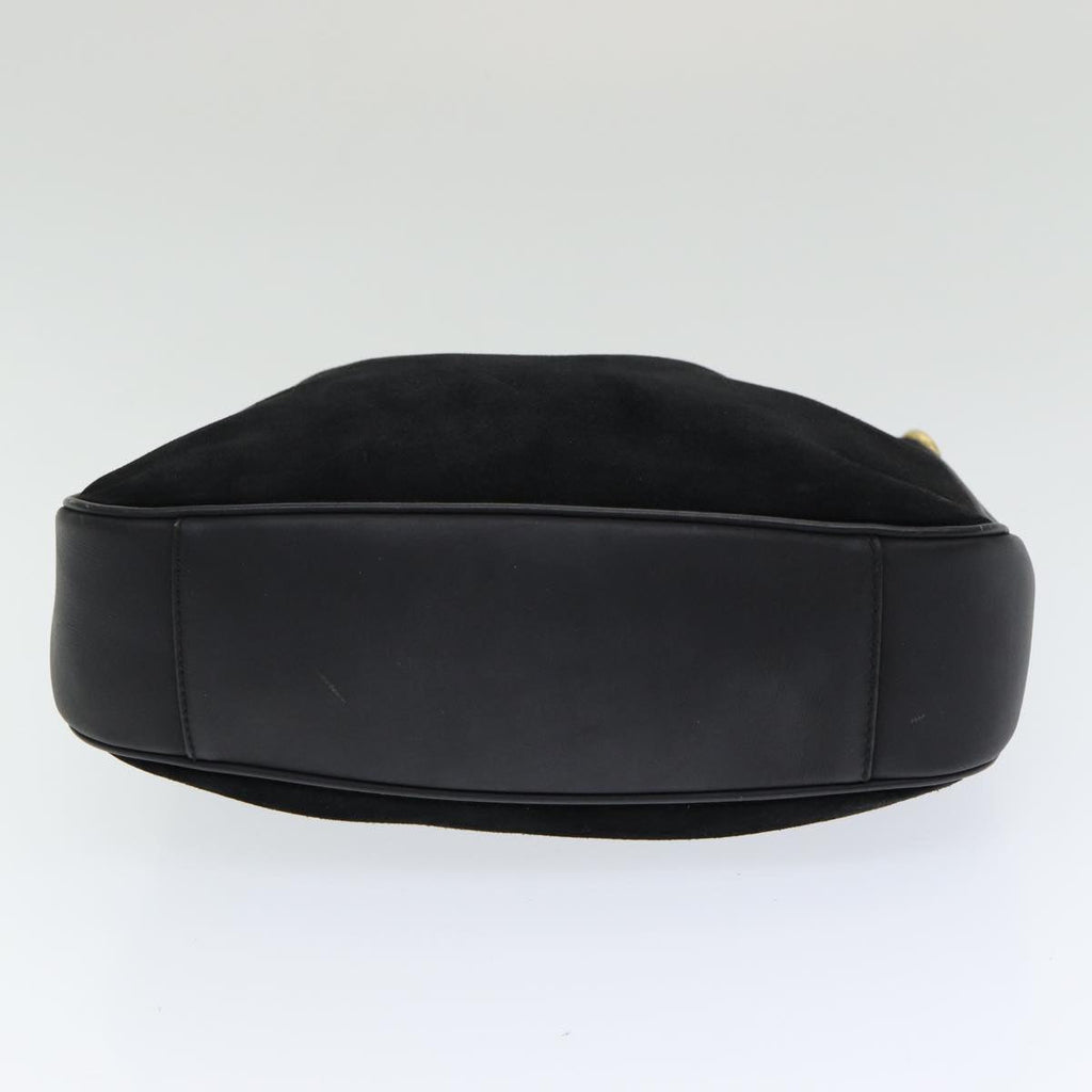 GUCCI Bamboo Hand Bag Suede 2way Black 001 3444 1638 yb601