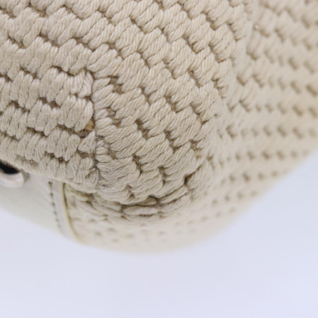 CHANEL Hand Bag Canvas Leather Beige CC yb619