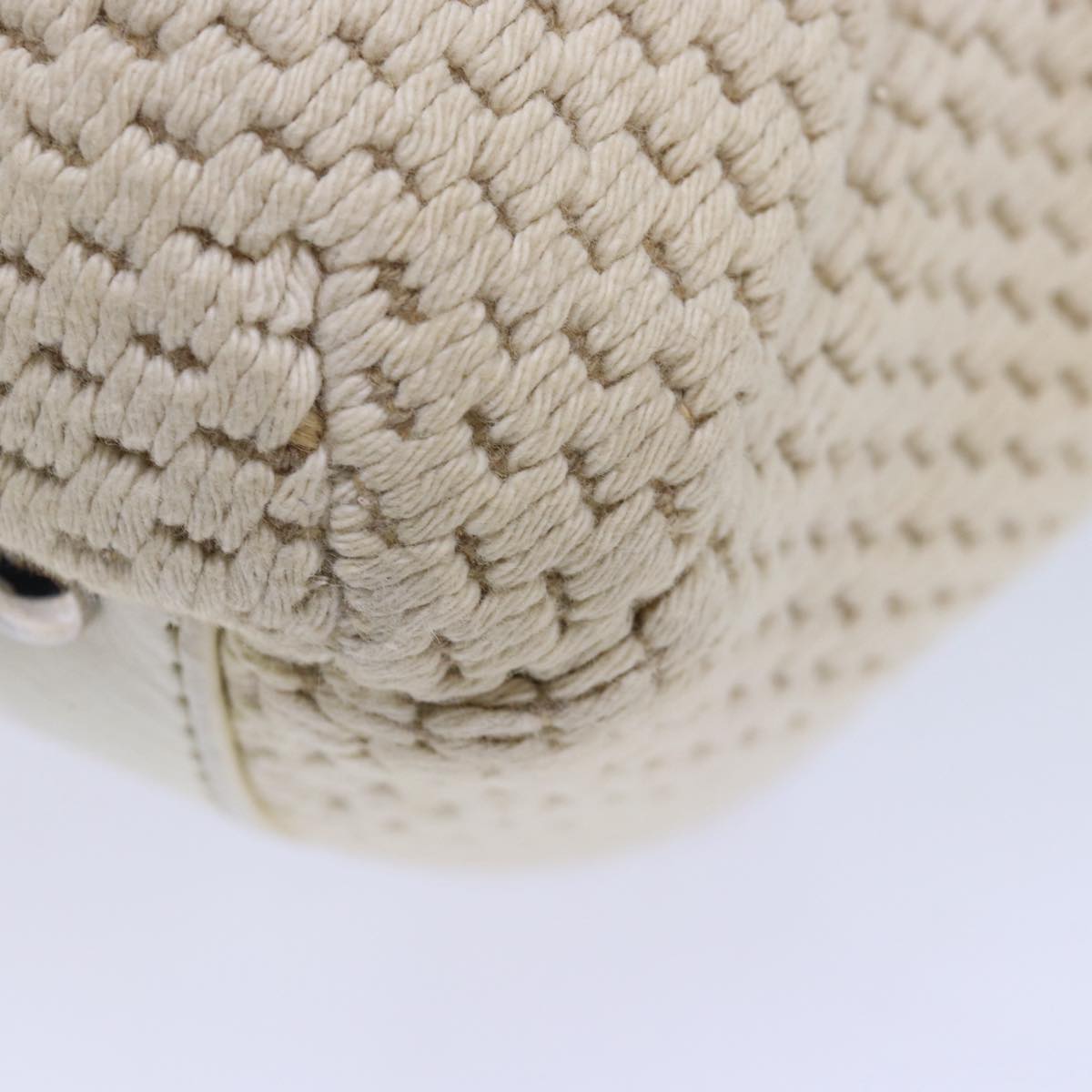CHANEL Hand Bag Canvas Leather Beige CC yb619