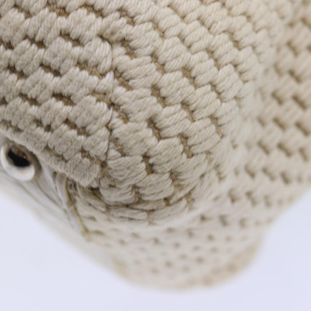 CHANEL Hand Bag Canvas Leather Beige CC yb619